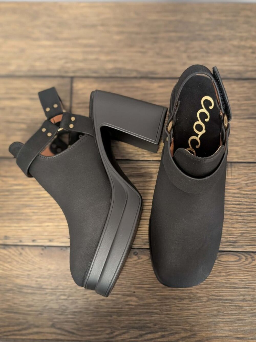 Ccocci Palazzo Black Platform Slingback Booties NEW IN BOX Pick Your Size 5.5-10